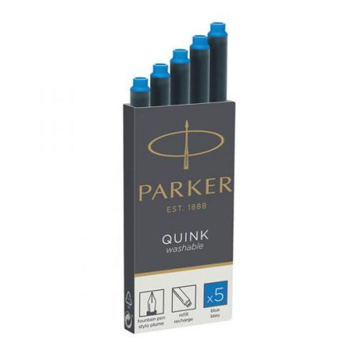 Picture of PARKER QUINK CARTRIDGES BLUE X5 (FOUNTAIN PEN)